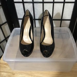 Cole Haan Peep Toe Black Patent Leather Pumps. Nike Air Technology.